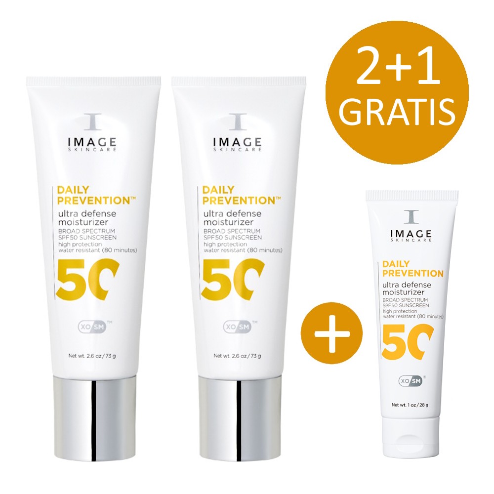 2+1 ACTIE - 2x Image DAILY PREVENTION Ultra Defense Moisturizer SPF50 incl. gratis Travel Size 28g
