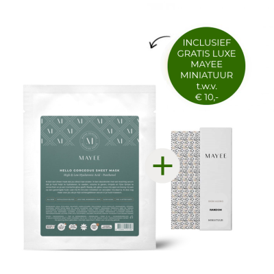 Mayee Hello Gorgeous Sheet Mask + gratis Mayee luxe miniatuur t.w.v. €10,-