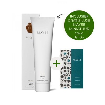 Mayee Gentle Foam 150ml + gratis Mayee luxe miniatuur t.w.v. €10,- Mayee Gentle Foam 150ml + gratis Mayee luxe miniatuur t.w.v. €10,-