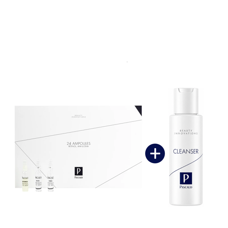 Pascaud 24x 2ml Ampoules (Retinol-AHA-DNA) incl. gratis travel cleanser 100ml
