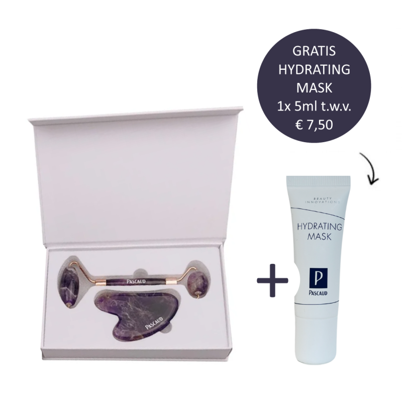 Pascaud Gua Sha Stone - Face Roller incl. gratis Hydrating Mask 1x 5ml