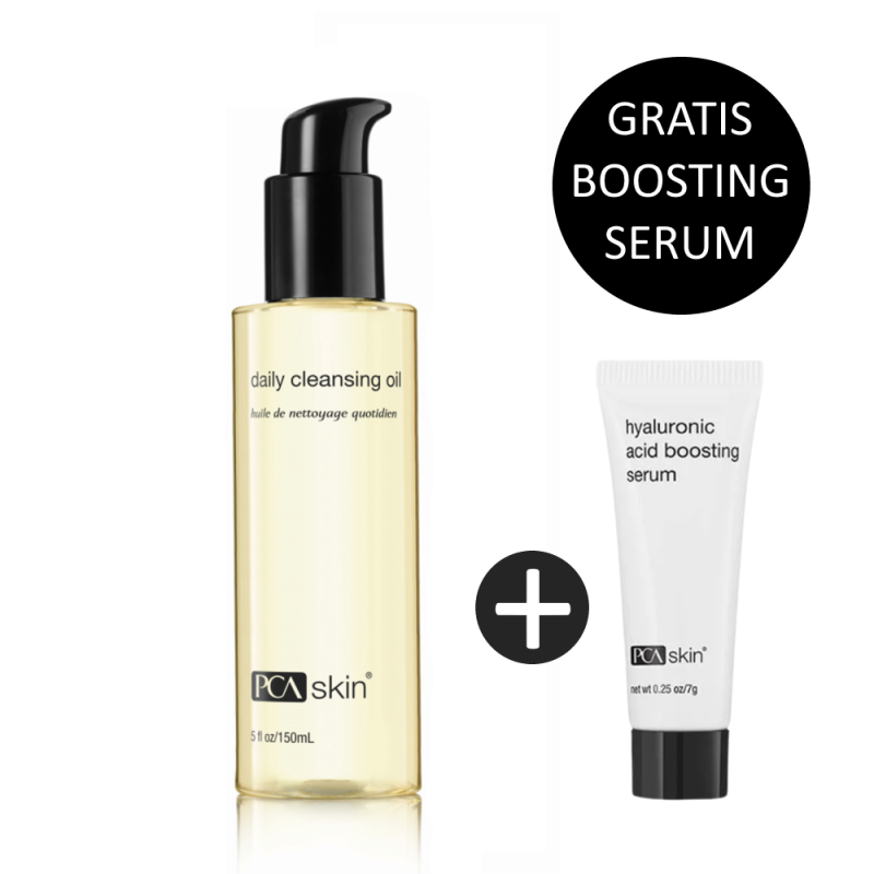 PCA Skin Daily Cleansing Oil 150ml incl. gratis Hyaluronic Acid Boosting Serum 7ml