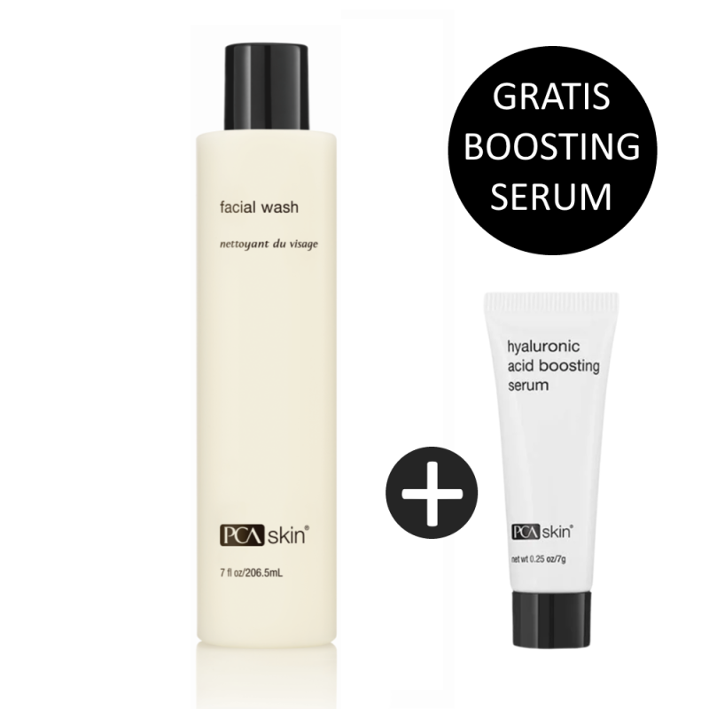 PCA Skin Facial Wash 206,5ml incl. gratis Hyaluronic Acid Boosting Serum 7ml
