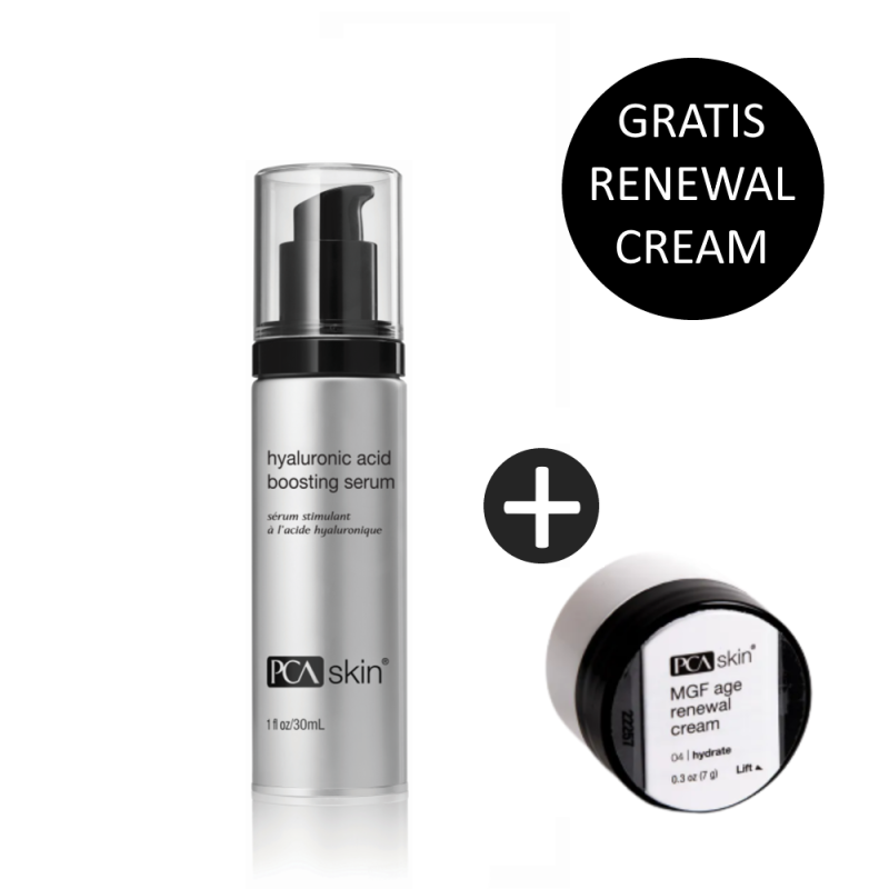 PCA Skin Hyaluronic Acid Boosting Serum 30ml incl. gratis MGF Age Renewal Cream 8ml