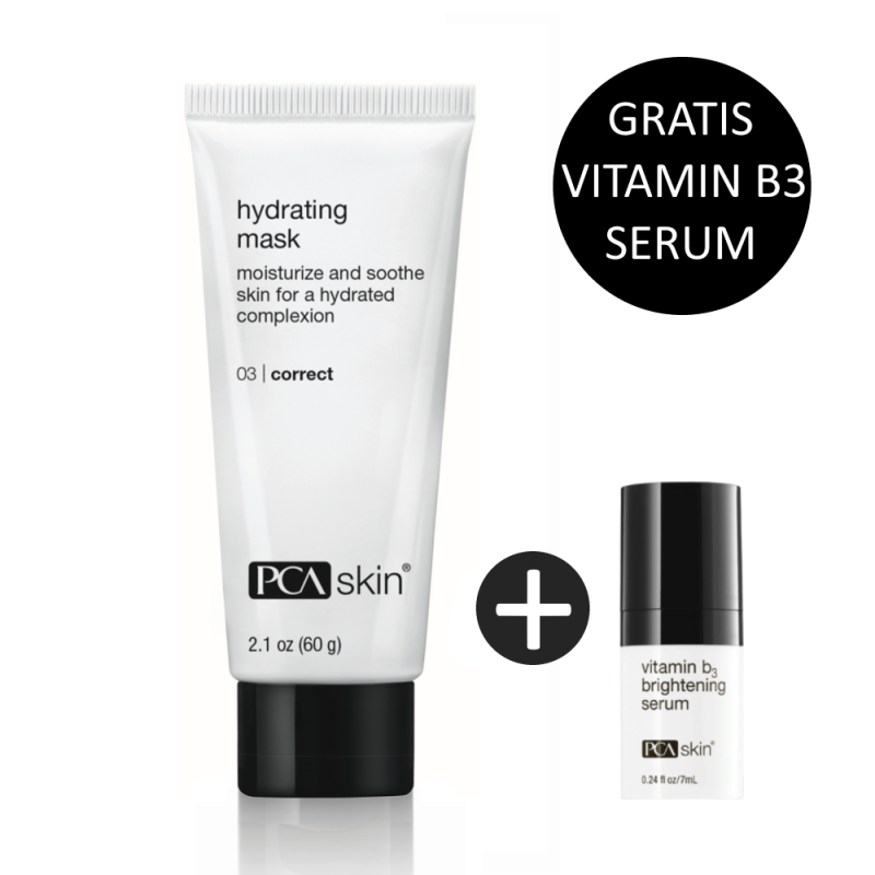 PCA Skin Hydrating Mask 60gr incl. gratis Vitamin B3 Brightening Serum 7ml