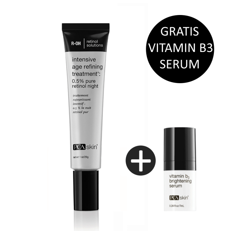 PCA Skin Intensive Age Refining Treatment 0.5% Pure Retinol Night 29,6ml incl. gratis Vitamin B3 Brightening Serum 7ml