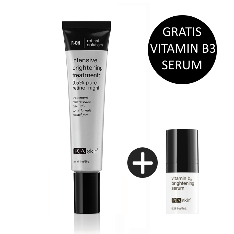PCA Skin Intensive Brightening Treatment 0.5% Pure Retinol Night 29,6ml incl. gratis Vitamin B3 Brightening Serum 7ml