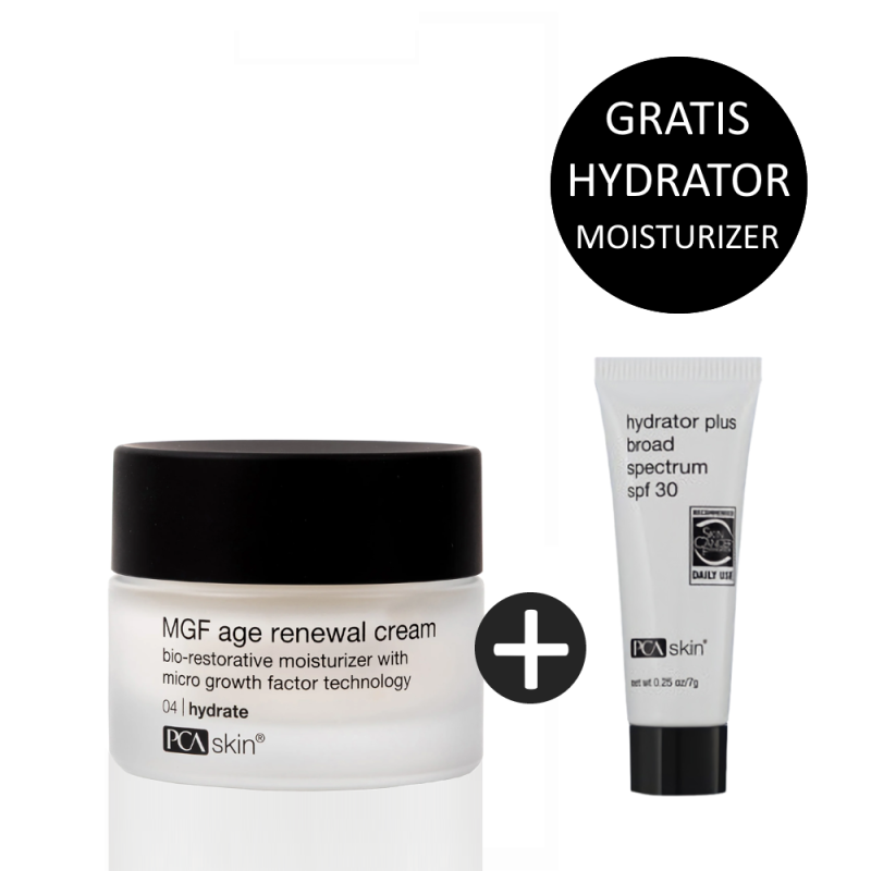 PCA Skin MGF Age Renewal Cream 50ml incl. gratis Hydrator Plus Broad Spectrum SPF30 7ml
