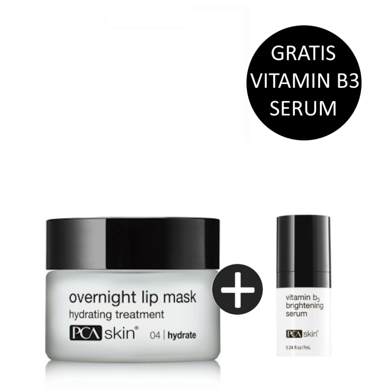 PCA Skin Overnight Lip Mask 13gr incl. gratis Vitamin B3 Brightening Serum 7ml