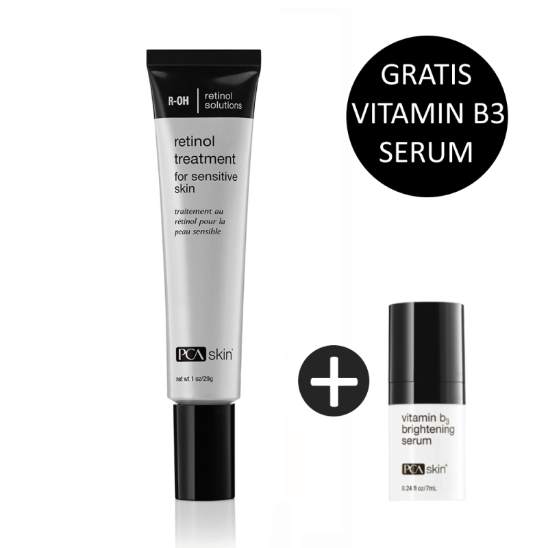 PCA Skin Retinol Treatment For Sensitive Skin 29gr incl. gratis Vitamin B3 Brightening Serum 7ml