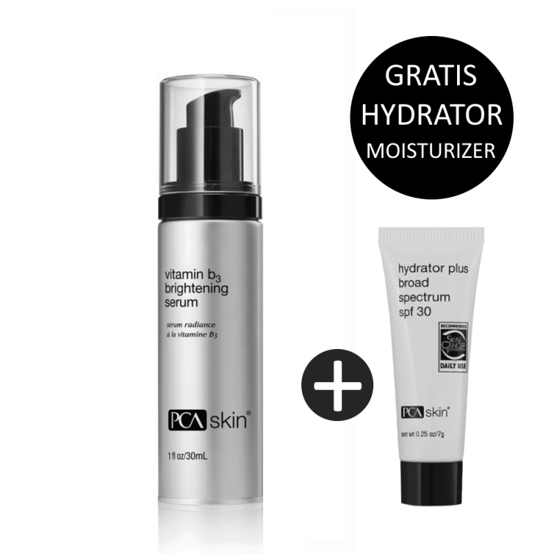 PCA Skin Vitamine B3 Brightening Serum 30ml incl. gratis Hydrator Plus Broad Spectrum Spf30 7ml