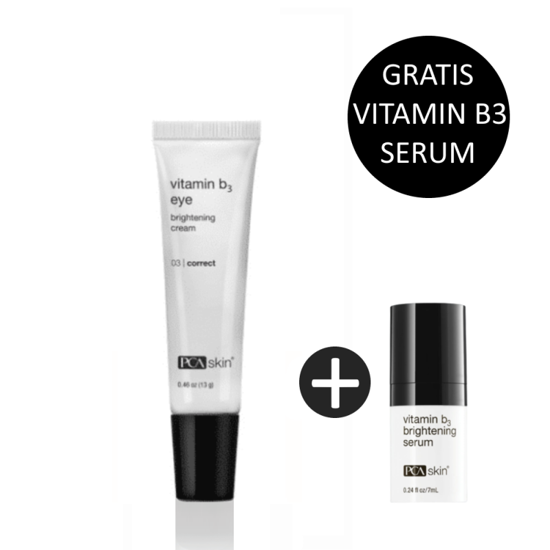 PCA Skin Vitamine B3 Eye Brightening Cream 13gr incl. gratis Vitamin B3 Brightening Serum 7ml